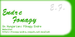 endre fonagy business card